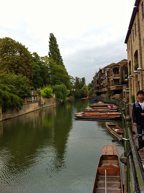 "Punting" is a special type of wooden-boat which glides down the canal