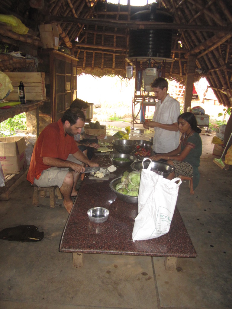 Cooking at Sadhana Forest India 