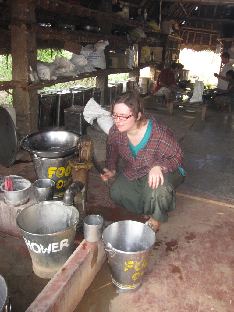 Sadhana Forest India bucket shower