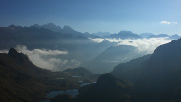 On top of the world in the Andes Mountains in Peru