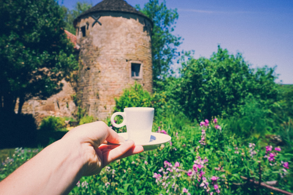 Espresso in a Castle Garden
