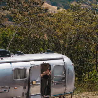 Airstream with solar panels off grid